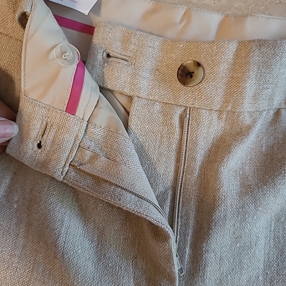 Isaac Mizrahi Wool Blend Wide Leg Khaki Tan Dress Pants Size 8 NWT - Picture 5 of 10